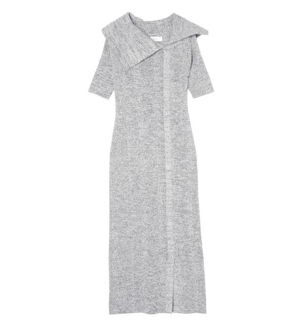 LAGUNAMOON「アシメネックリブハーフスリーブニットワンピース」|ワンピース|