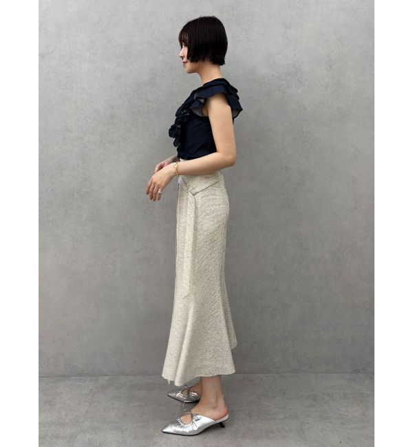 LAGUNAMOON「【新色追加】ツイードウエストアシメナローフレアスカート」|スカート|