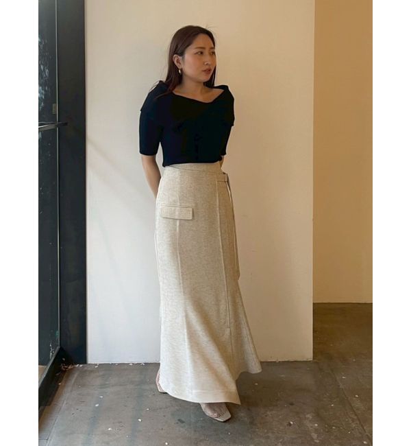 LAGUNAMOON「【新色追加】ツイードウエストアシメナローフレアスカート」|スカート|