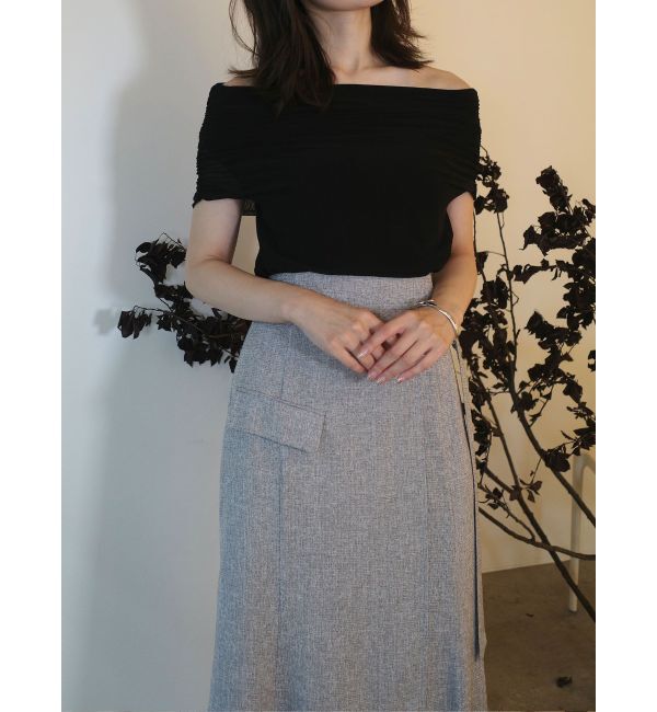 LAGUNAMOON「【新色追加】ツイードウエストアシメナローフレアスカート」|スカート|