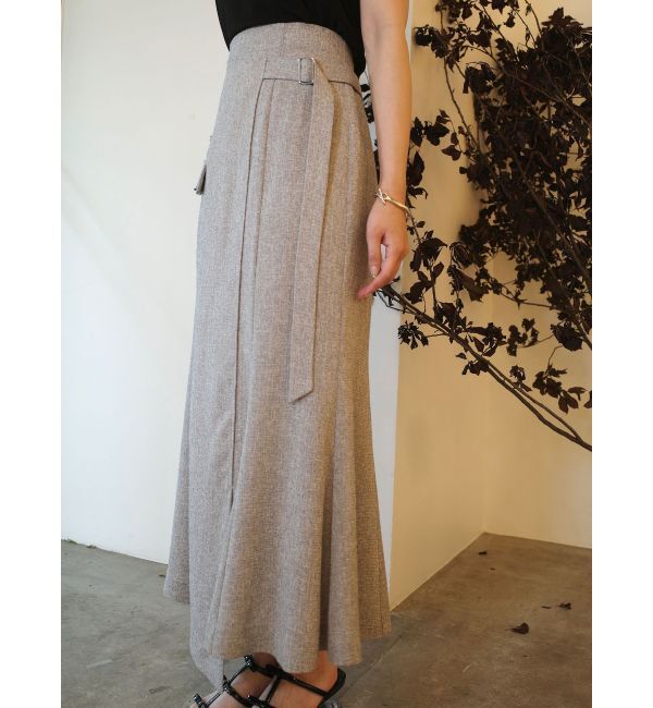 LAGUNAMOON「【新色追加】ツイードウエストアシメナローフレアスカート」|スカート|