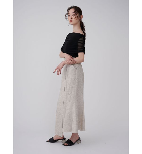 LAGUNAMOON「【新色追加】ツイードウエストアシメナローフレアスカート」|スカート|