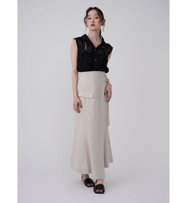 LAGUNAMOON「【新色追加】ツイードウエストアシメナローフレアスカート」|スカート|