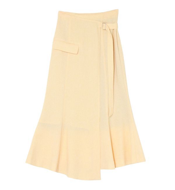 LAGUNAMOON「【新色追加】ツイードウエストアシメナローフレアスカート」|スカート|イエロー