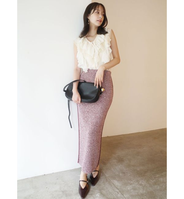 LAGUNAMOON「メッシュフリルノースリニットプルオーバー」|ニット・セーター|