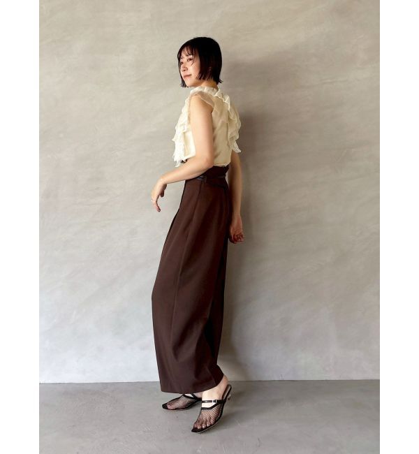 LAGUNAMOON「メッシュフリルノースリニットプルオーバー」|ニット・セーター|