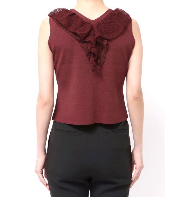 LAGUNAMOON「メッシュフリルノースリニットプルオーバー」|ニット・セーター|