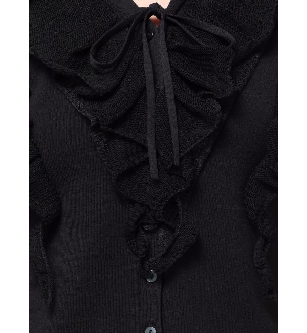 LAGUNAMOON「メッシュフリルノースリニットプルオーバー」|ニット・セーター|