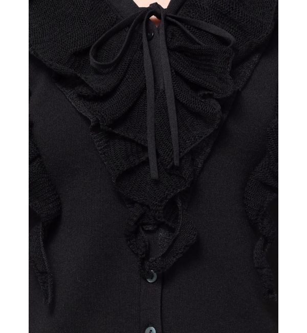 LAGUNAMOON「メッシュフリルノースリニットプルオーバー」|ニット・セーター|