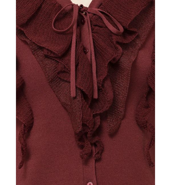 LAGUNAMOON「メッシュフリルノースリニットプルオーバー」|ニット・セーター|