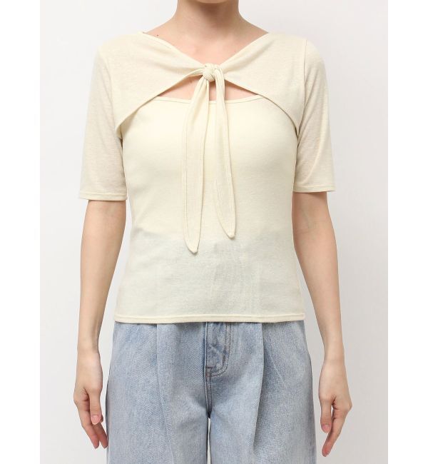 LAGUNAMOON「2WAYリボンシアーカットプルオーバー」|Tシャツ・カットソー|