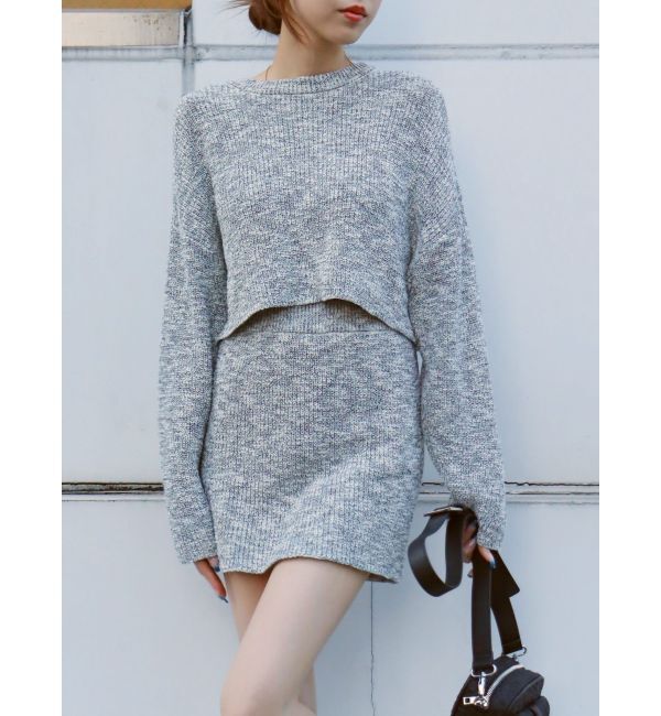 EVRIS「メランジニットセットアップ」|ワンピース|