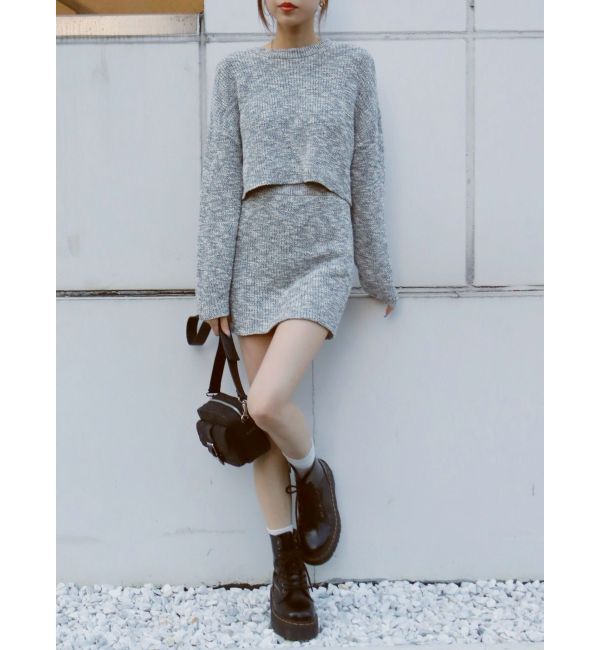 EVRIS「メランジニットセットアップ」|ワンピース|