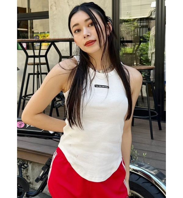 EVRIS「クラッシュデザイン刺繍タンクトップ」|タンクトップ|ホワイト