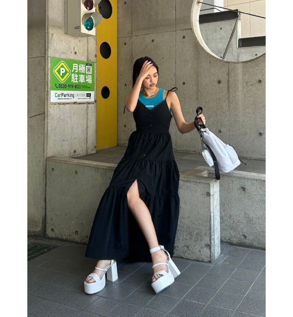 EVRIS「クラッシュデザイン刺繍タンクトップ」|タンクトップ|