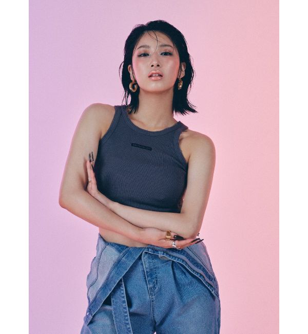 EVRIS「クラッシュデザイン刺繍タンクトップ」|タンクトップ|