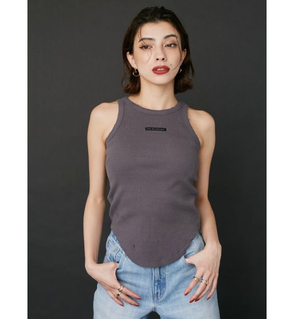 EVRIS「クラッシュデザイン刺繍タンクトップ」|タンクトップ|