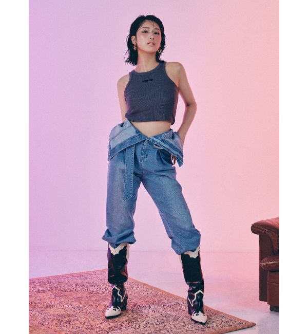 EVRIS「クラッシュデザイン刺繍タンクトップ」|タンクトップ|