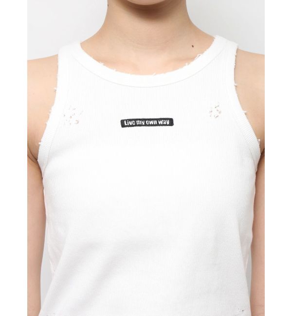 EVRIS「クラッシュデザイン刺繍タンクトップ」|タンクトップ|