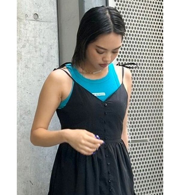 EVRIS「クラッシュデザイン刺繍タンクトップ」|タンクトップ|ブルー