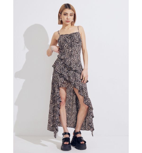 EVRIS「ギャザーアシンメトリーロングワンピース」|ワンピース|