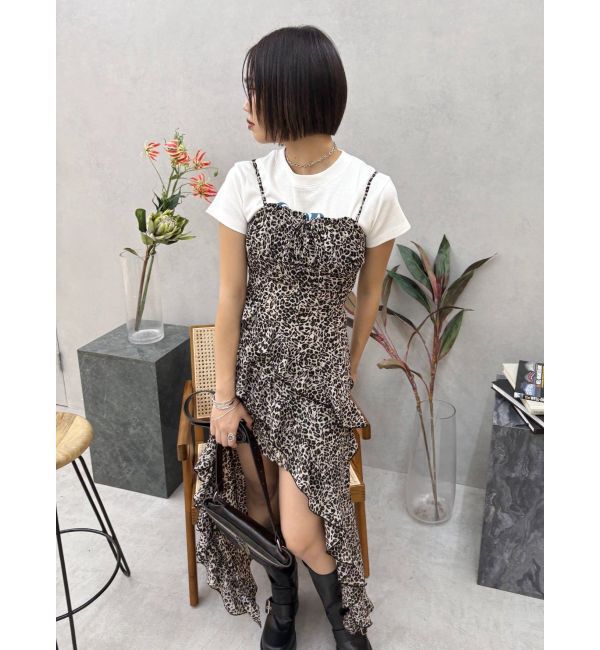 EVRIS「ギャザーアシンメトリーロングワンピース」|ワンピース|