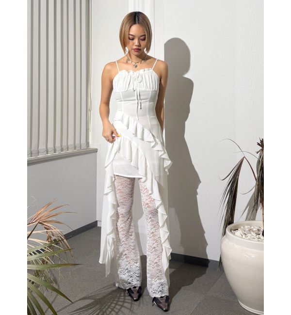 EVRIS「ギャザーアシンメトリーロングワンピース」|ワンピース|