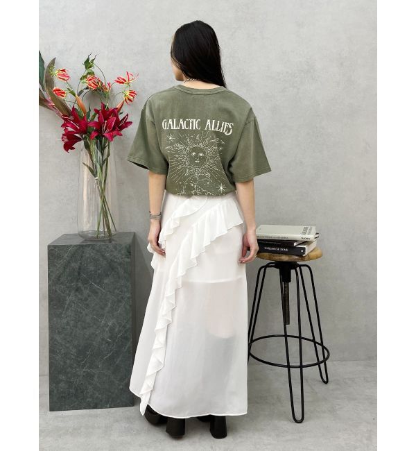 EVRIS「ギャザーアシンメトリーロングワンピース」|ワンピース|