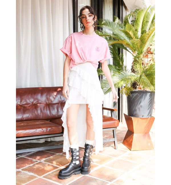 EVRIS「ギャザーアシンメトリーロングワンピース」|ワンピース|