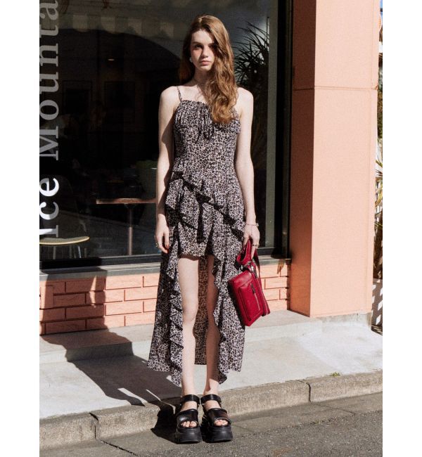 EVRIS「ギャザーアシンメトリーロングワンピース」|ワンピース|