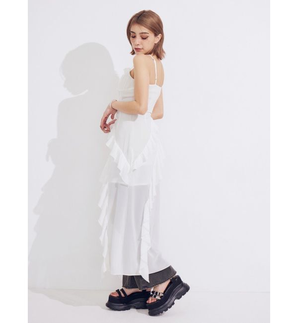 EVRIS「ギャザーアシンメトリーロングワンピース」|ワンピース|