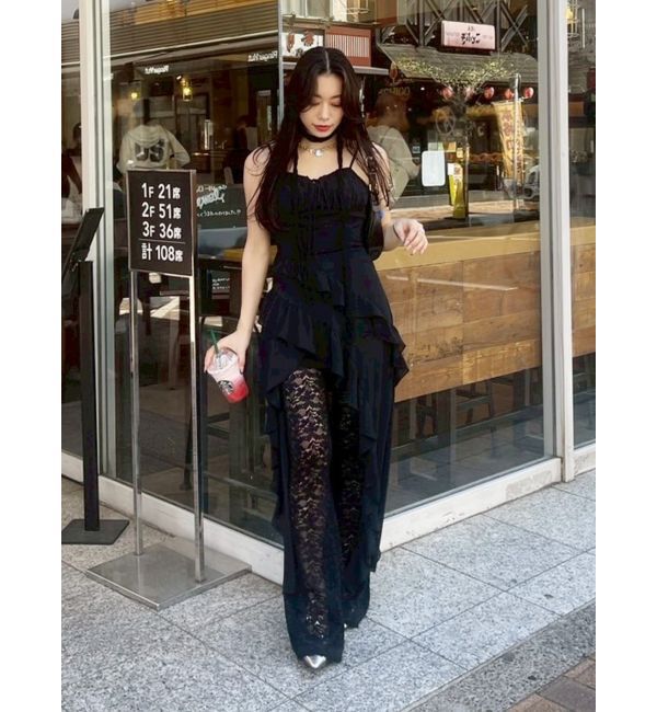 EVRIS「ギャザーアシンメトリーロングワンピース」|ワンピース|