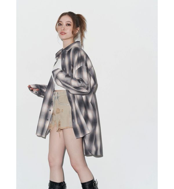 EVRIS「ハイダメージデニムショートパンツ」|デニム|