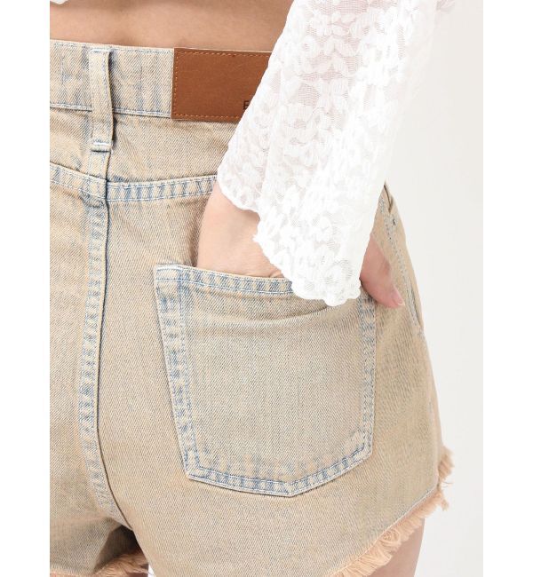 EVRIS「ハイダメージデニムショートパンツ」|デニム|