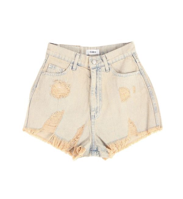 EVRIS「ハイダメージデニムショートパンツ」|デニム|