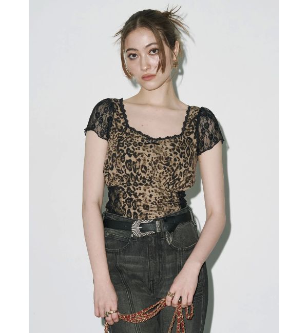 EVRIS「レースドッキングクロップドトップス」|Tシャツ・カットソー|