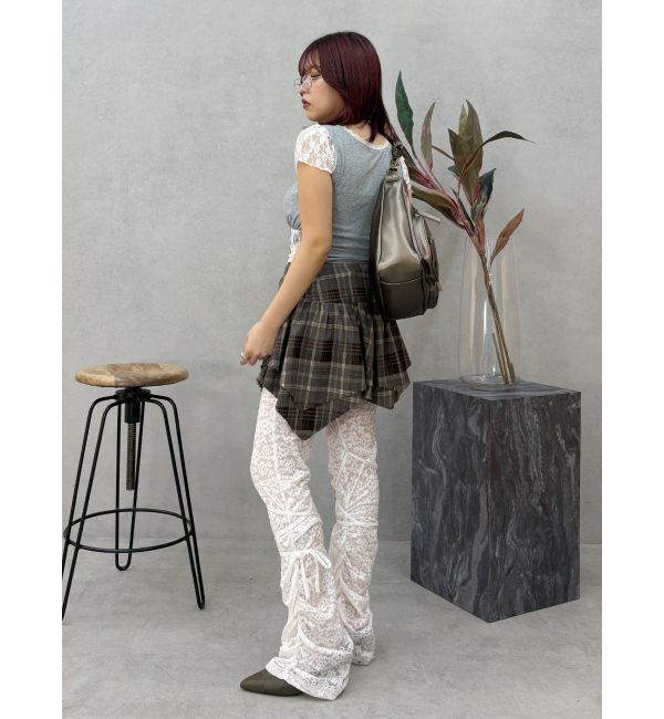 EVRIS「レースドッキングクロップドトップス」|Tシャツ・カットソー|