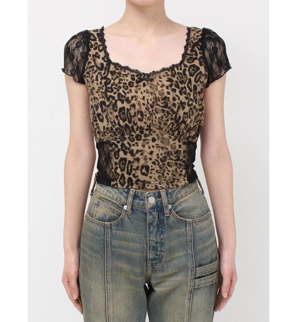 EVRIS「レースドッキングクロップドトップス」|Tシャツ・カットソー|