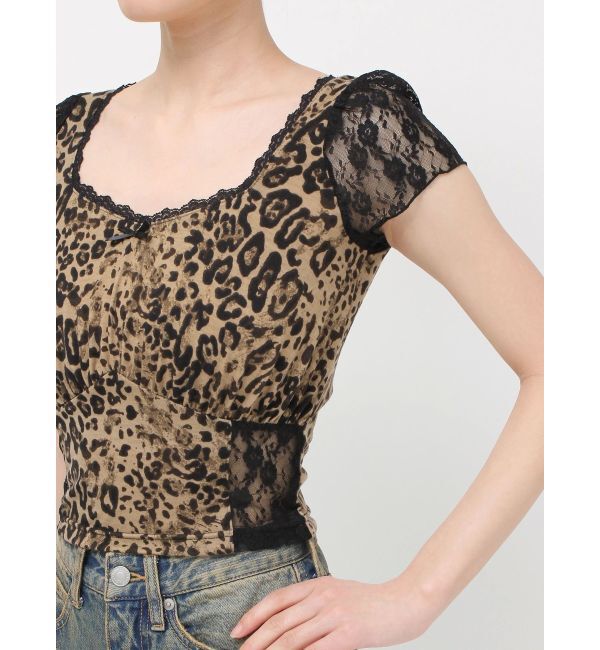 EVRIS「レースドッキングクロップドトップス」|Tシャツ・カットソー|