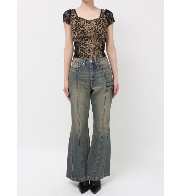 EVRIS「レースドッキングクロップドトップス」|Tシャツ・カットソー|