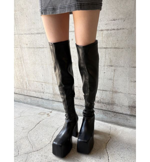 EVRIS「プラットフォームニーハイブーツ」|ロングブーツ|