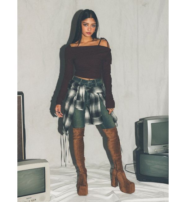 EVRIS「プラットフォームニーハイブーツ」|ロングブーツ|