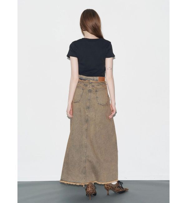 EVRIS「フリンジスリットロングデニムスカート」|スカート|