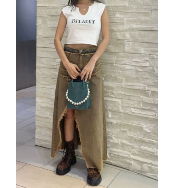 EVRIS「フリンジスリットロングデニムスカート」|スカート|