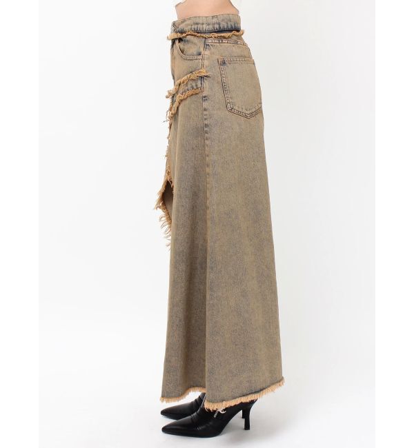 EVRIS「フリンジスリットロングデニムスカート」|スカート|