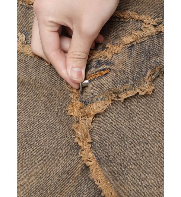 EVRIS「フリンジスリットロングデニムスカート」|スカート|