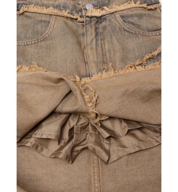 EVRIS「フリンジスリットロングデニムスカート」|スカート|