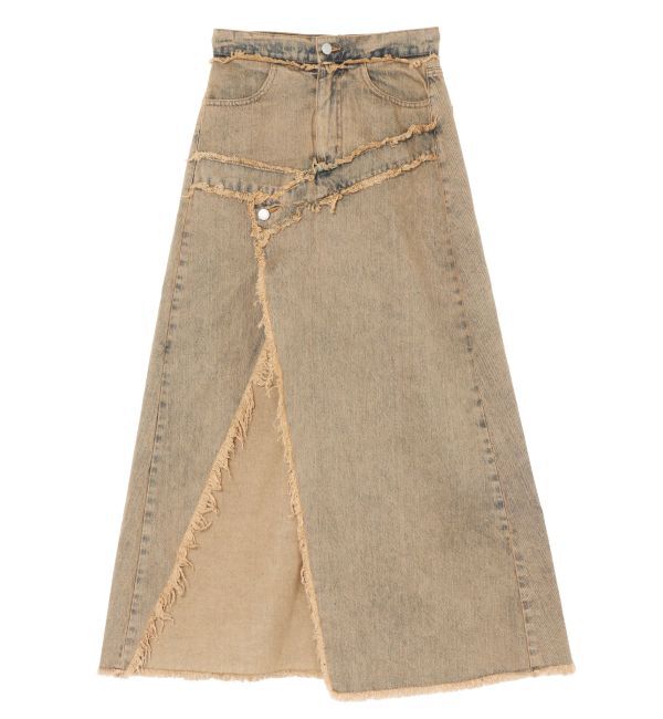 EVRIS「フリンジスリットロングデニムスカート」|スカート|