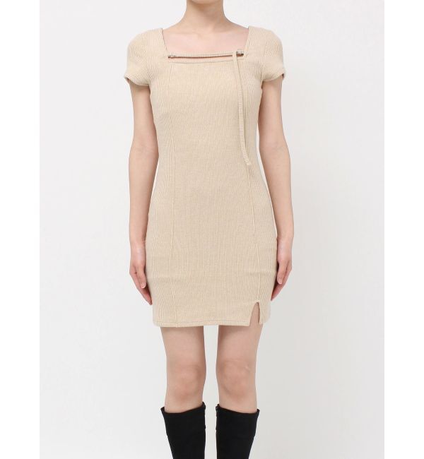 EVRIS「カットタイトハーフスリーブミニワンピース」|ワンピース|