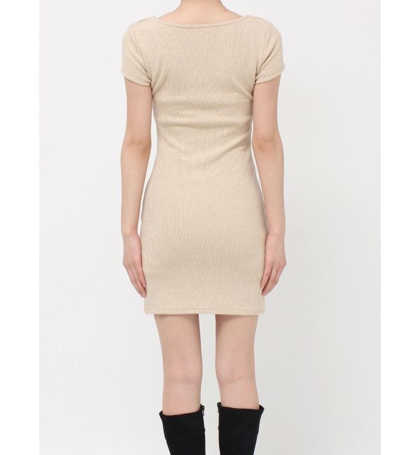 EVRIS「カットタイトハーフスリーブミニワンピース」|ワンピース|